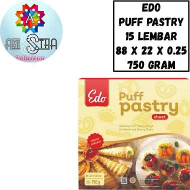 Edo Lembaran Pastry Danish Puff 15 Lembar 750 Gram Puff