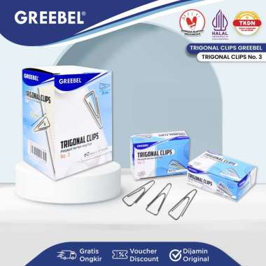 GREEBEL Klip Kertas Trigonal Clip / Jepitan Kertas Kecil / Klip Kertas Segitiga / Metal Clip / Docum