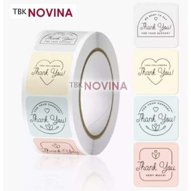 [KODE 173 ] STIKER THANK YOU KOTAK / STIKER LABEL SEGEL 3cm SQUARE KODE 193