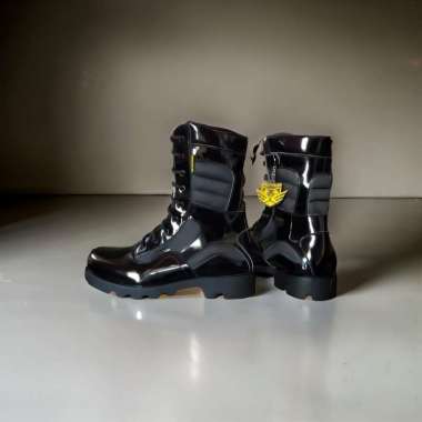 BOSSINDO Lgr Kulit Kilap Radial Sepatu Pdl TNI Polri 40 Hitam