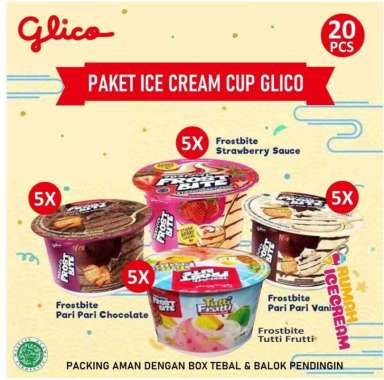 Paket Ice Cream Cup Glico 20pcs