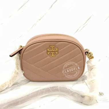 Tory Burch Kira Chevron Small Camera Bag in Pink Moon