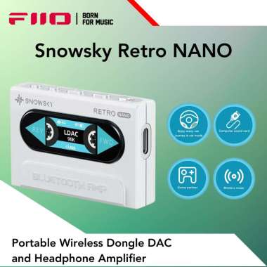 Amplifier FIIO Snowsky Retro NANO Portable Wireless Dongle DAC and Headphone Amplifier PUTIH