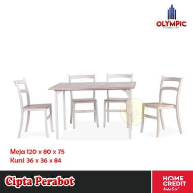 Dinning Set Meja dan Kursi Makan 4 Orang DTM Simpsons 505 Olympic DTM MARBLE 4 Seater