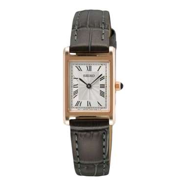 Jam Tangan Wanita Seiko Classic SWR096P1 Tank Discover More Ladies White Dial Leather Strap Multicol