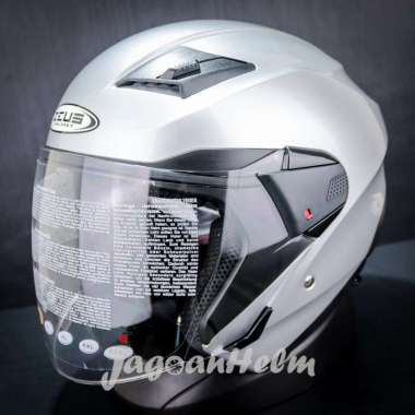 ZEUS Helm ZS611 SOLID SILVER ZS-611 Import ZS 611 Double Visor M