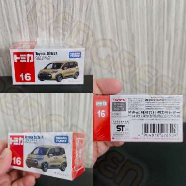 mainan anak diecast miniatur scale 1/60 Tomica 16 Toyota Sienta
