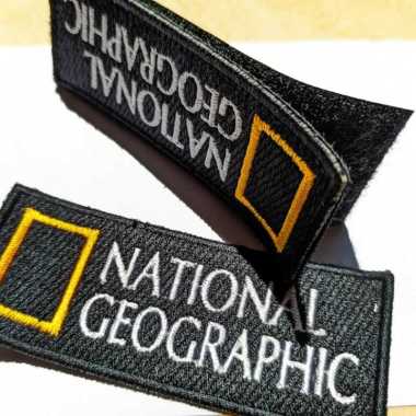Bordir Komputer Patch Patches Bet Badge Emblem Logo National Geographic NatGeo Hitam Kuning Badge+Ve