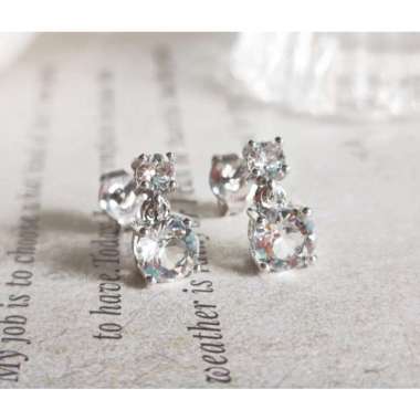 Snowman Earrings - anting kristal swarovski lapis emas her jewellery