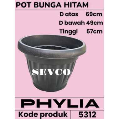 Pot bunga Hitam Besar 5312 Phylia/ Pot Bunga Pot Tanaman Jumbo PhylIA