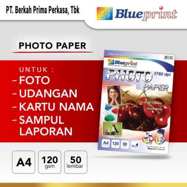 Kertas Foto Glossy , Glossy Photo Paper BLUEPRINT A4 120 gsm, Kertas Print
