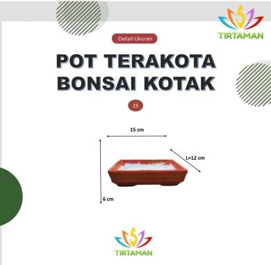pot terakota bonsai kotak / pot gerabah bonsai kotak / pot bonsai tanah liat kotak [khusus kurir ins