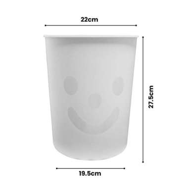 Angola Tong Sampah Plastik Bahan Tebal E98 Trash Bin / Dust Bin / Tempat Sampah Super Tebal Putih