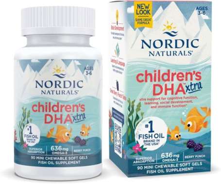 Nordic Naturals Children’s DHA Xtra 90 mini chewable softgels 636 mg usia 3-6 tahun | Vitamin Otak M