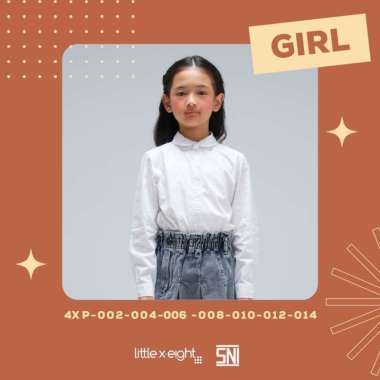 Little X eight Girl Carrice Shirt - Kemeja Pendek Putih Anak Perempuan 1-2 tahun