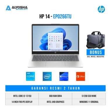HP 14-ep0266TU/Core i3-1315U/8GB/512GB SSD/14″ FHD/Win 11 Home+OHS 2021/Silver