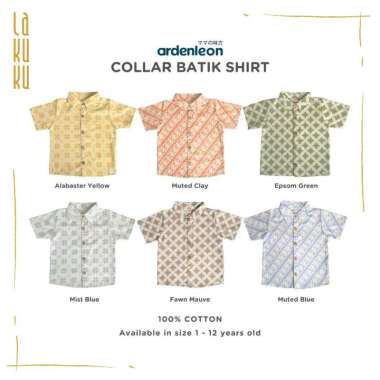 Lakuku - Ardenleon Collar Batik Shirt Atasan Kemeja Baju Batik Anak Skyway 2Y