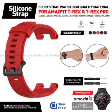 Silicone Rubber Strap for Amazfit T-REX Tali Smartwatch T REX PRO RED