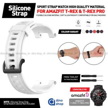 Silicone Rubber Strap for Amazfit T-REX Tali Smartwatch T REX PRO WHITE
