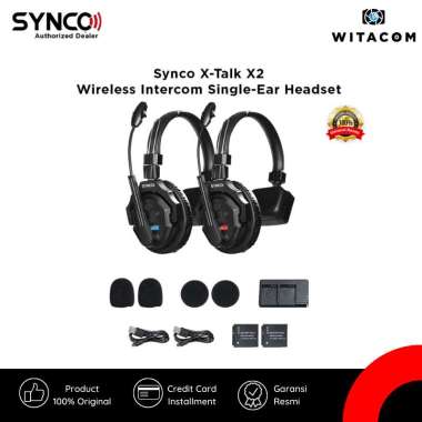 WITACOM - Synco X-Talk X2 Wireless Intercom System with 2 Single-Ear Headsets XTalk Nirkabel Interko