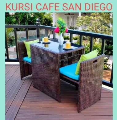 Kursi Cafe / Kursi Taman / Kursi Rotan Sintetis Minimalis A01