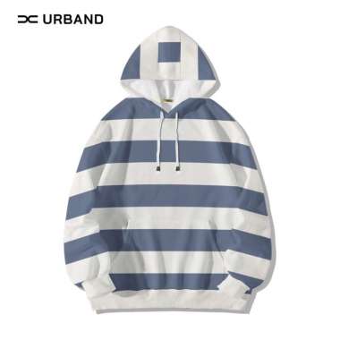 X Urband Absolute Sweater Hoodie Stripe Fleece Tebal Unisex Distro Bandung S Baby Blue