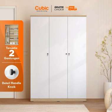 Cubic Lemari Pakaian Minimalis / Lemari Baju 3 Pintu - LUNA LP 3P