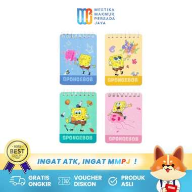 Deli Notebook A7 Buku Catatan Mini Karakter Spongebob Lucu Isi 100 Lembar