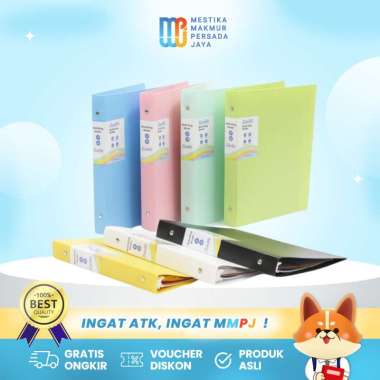 Bantex Binder Ukuran A5 / B5 Trendy Warna Warni Ketebalan 80 Gsm + Isi Binder Musky Pink,A5