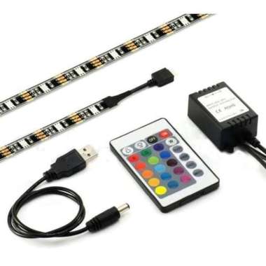 led strip RGB remote kontrol 2pcs 50cm-lampu latar hias TV PC-dekorasi