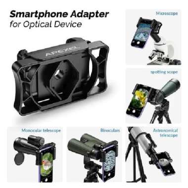 APEXEL Smartphone Adapter for Telescope Microscope Binocular 95mm - APL-F002 - Black