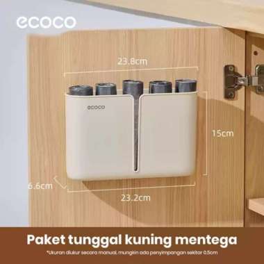 ECOCO Garbage Bag Storage - Penyimpanan kantong sampah dapur yang dipasang di dinding bebas pukulan 