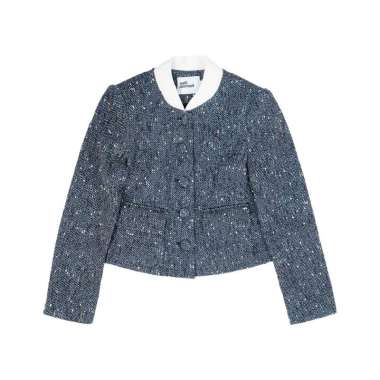 [12.12 Dealcember] Self Portrait Boucle Cropped Jacket Blue 6 Blue