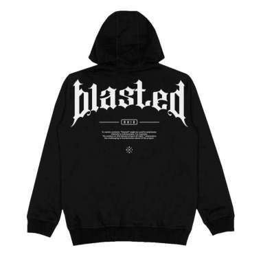 RHID - Sweater Hoodie pria Blasted - Black XL hodie blasted hitam