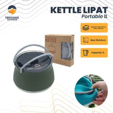 Kettle Lipat Portable Camping Kettle Silicone Outdoor Hiking Mendaki Army