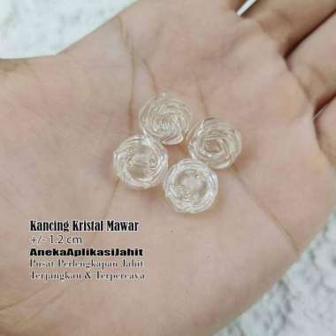1 LUSIN KANCING KRISTAL MAWAR +/- 1.2 CM 668