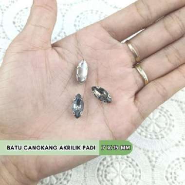 12 PCS BATU CANGKANG PADI 7X15 MM AQUAMARINE