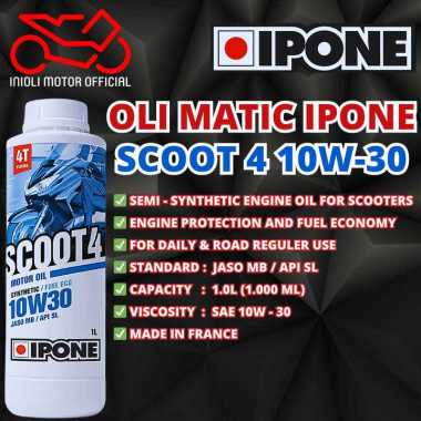 OLI IPONE SCOOT 4 10W30 1L SYNTHETIC OLI IPONE MOTOR MATIC SCOOT 10W-30 1 LITER PAKET HEMAT BUNDLE O