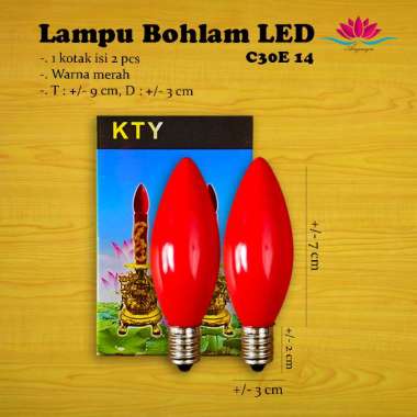 Lampu Sembahyang Bohlam LED Energi Warna Merah - C30E14