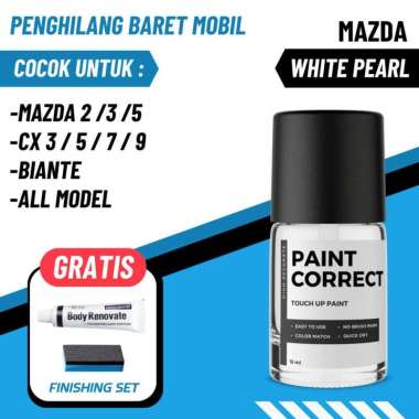 CAT OLES PENGHILANG BARET MOBIL MAZDA WHITE PEARL PUTIH