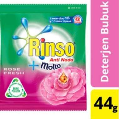 Promo Harga Rinso Anti Noda Deterjen Bubuk + Molto Pink Rose Fresh per 6 sachet 44 gr - Blibli