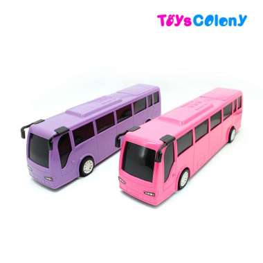 Mainan Kendaraan Bus Polos/Bus Mania/Bus Modifikasi Telolet Indonesia Ungu