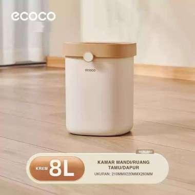 ECOCO Ground Trash Can - Tempat Sampah Rumah Tangga Model Baru Ruang Tamu Dapur Besar Toilet Kapasit