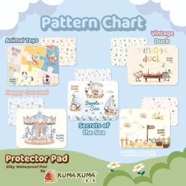 Kuma Kuma Alas Ompol Bayi Waterproof | Protector Pad Perlak 90x70cm Happy Carousel