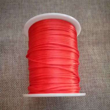 Tali satin 1mm aneka warna - per 1 meter Merah