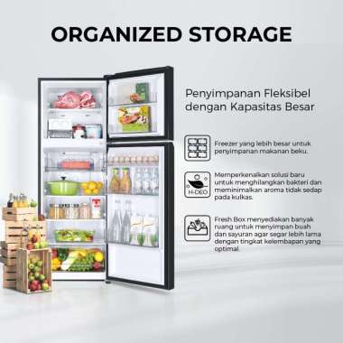 AQUA KULKAS 2 PINTU MAGIC NEO 245 265 285 BIG FREEZER - TURBO COOLING - GARANSI 225 LITER-INVERTER