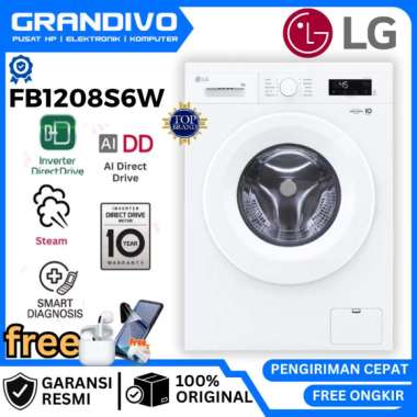 MESIN CUCI LG 8KG Front Loading FB1208S6W LOW WATT GARANSI RESMI LG - GRANDIVO