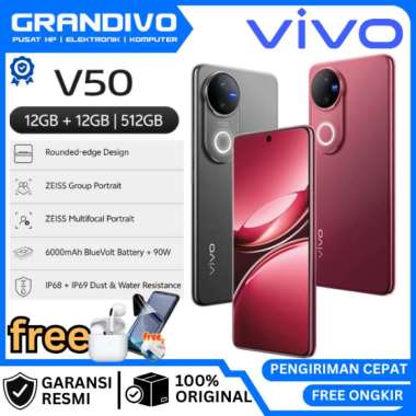 PROMO HP VIVO V50 5G 12/512GB Rounded-edge Design ZEISS Group Potrait GARANSI RESMI VIVO - GRANDIVO 