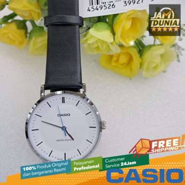 CASIO ORIGINAL - JAM PRIA CASIO KULIT HITAM DIAL WHITE MTP-VT04L-7EDF CASIO MTP VT04L 7E - JAM PRIA 