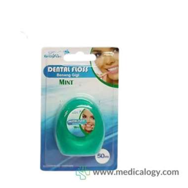 Life Resources dental floss mint 50 m benang gigi perawatan gigi